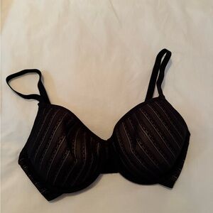 Natori Black Ribbed Underwire Bra Intimates